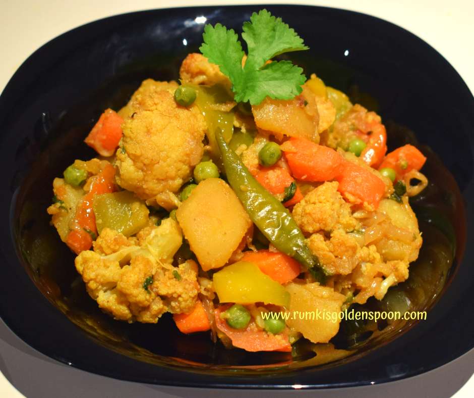 Home Style Spicy Mixed Vegetable (Dry Curry) Rumki's Golden Spoon