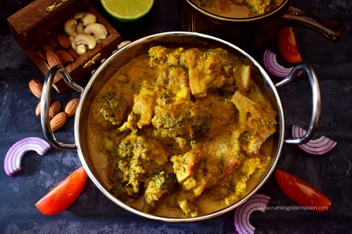 Shahi Broccoli, broccoli curry, broccoli curry Indian, broccoli curry recipe, recipe for broccoli curry, recipe of broccoli curry, recipe with broccoli curry, broccoli curry Indian recipe, broccoli curry recipe Indian, broccoli recipe vegetarian, broccoli recipe Indian, broccoli in Indian recipes, Indian recipe with broccoli, Indian recipe of broccoli, Indian recipe for broccoli, broccoli recipe Indian Style, broccoli ki sabzi, benefits of broccoli, how to make broccoli sabzi, Vegetarian recipes in India, Indian curry, Indian curry recipe, Cashew nut curry, Rumki's Golden Spoon