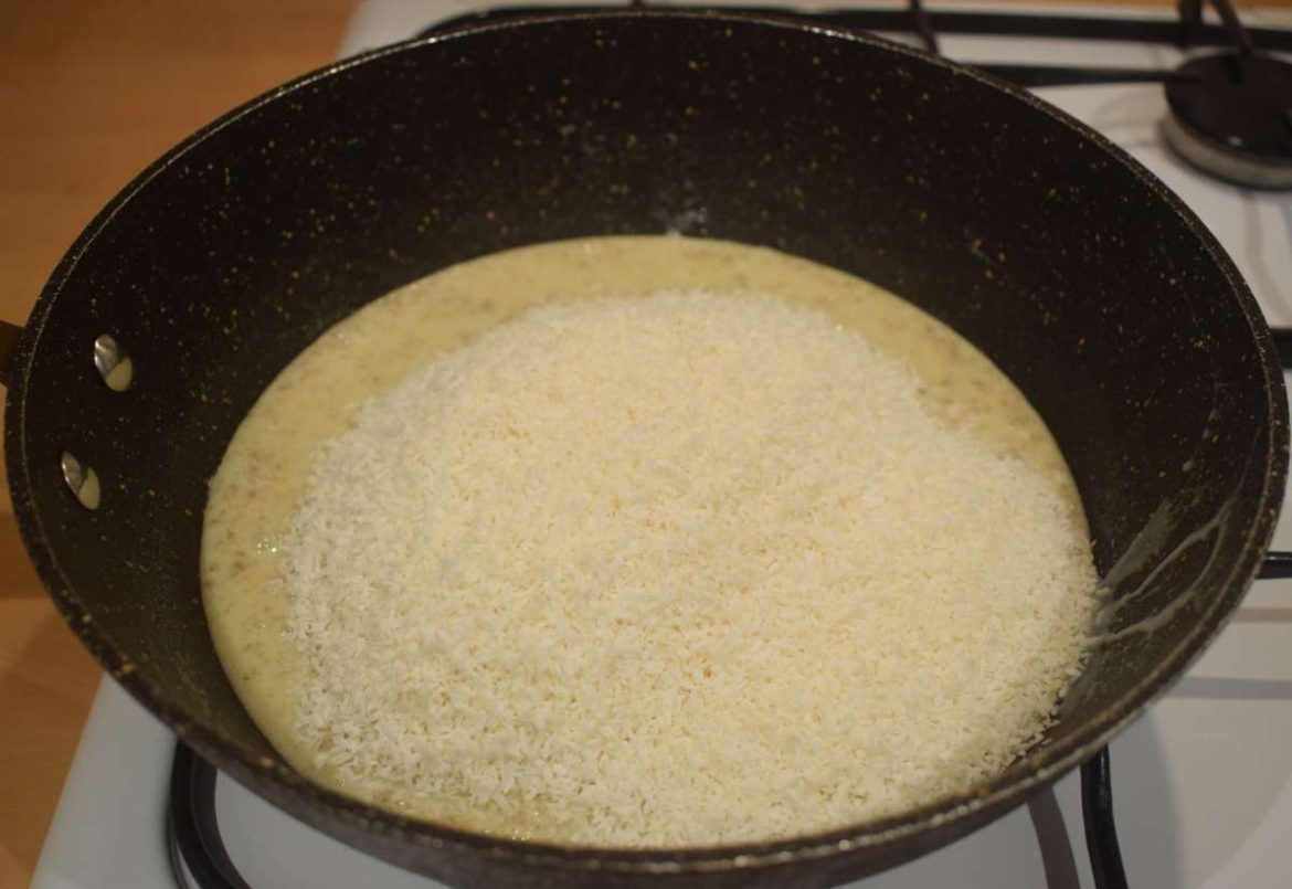 Coconut barfi with milkmaid Coconut burfi with condensed milk