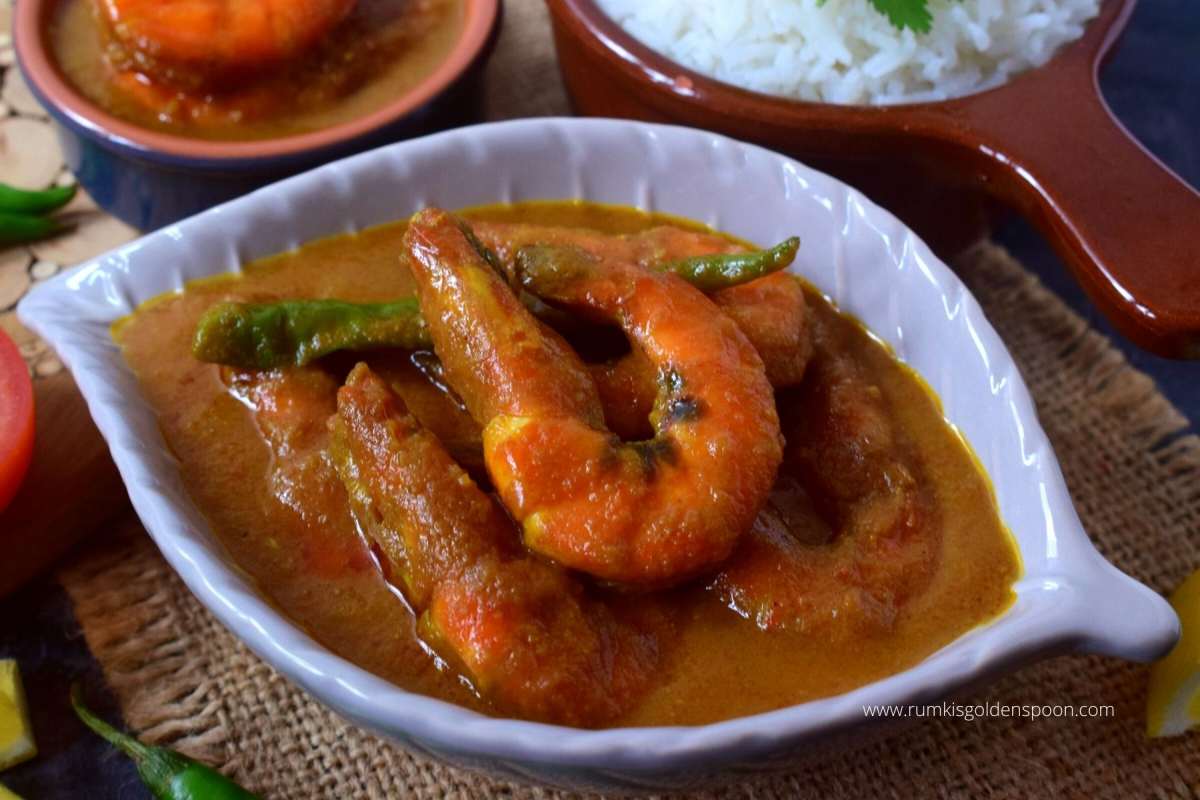 Chingri macher malai curry | Chingri malai curry | Prawn malai curry recipe  - Rumki's Golden Spoon