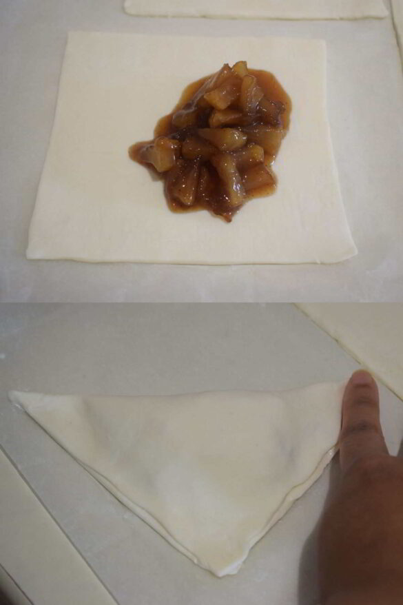 Triangular Apple Homemade apple turnover | How to make apple turnover | Quick and easy ...
