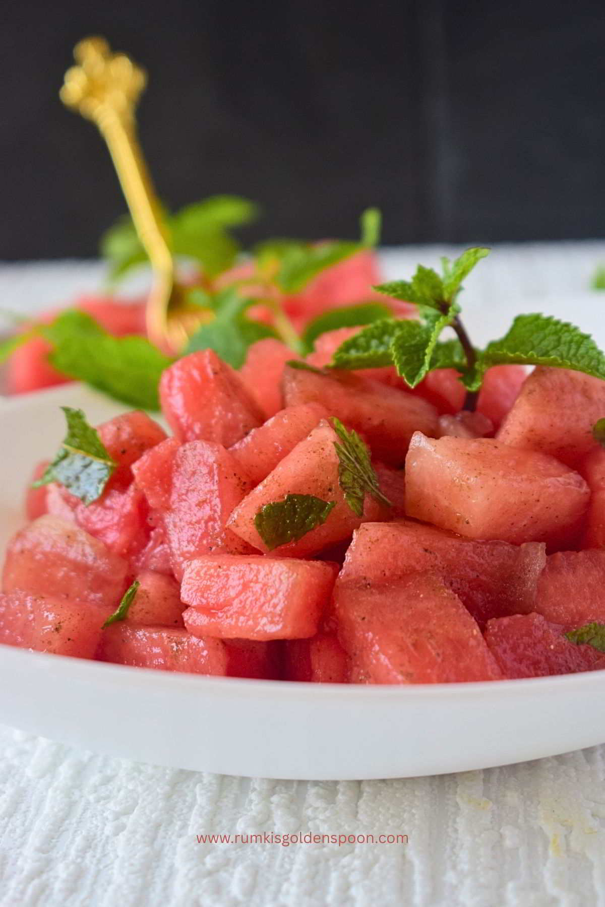 watermelon recipes Indian, watermelon chaat, watermelon food items, watermelon recipe ideas, watermelon in chat meaning, watermelon chaat salad, spiced watermelon chaat, how to make watermelon chaat, fruit chaat, Indian chaat recipe, Indian chaat recipes, chaat recipe, recipe for chaat, recipes of chaat, chaat recipe Indian, Indian street food, list of Indian street food, recipes for Indian street food, recipes of Indian street food, best Indian street food recipes, Indian street food recipes, Indian snack recipe, Indian snack recipes, Rumki's Golden Spoon
