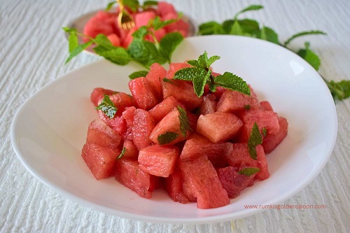 Watermelon chaat | Watermelon recipes Indian watermelon recipes Indian, watermelon chaat, watermelon food items, watermelon recipe ideas, watermelon in chat meaning, watermelon chaat salad, spiced watermelon chaat, how to make watermelon chaat, fruit chaat, Indian chaat recipe, Indian chaat recipes, chaat recipe, recipe for chaat, recipes of chaat, chaat recipe Indian, Indian street food, list of Indian street food, recipes for Indian street food, recipes of Indian street food, best Indian street food recipes, Indian street food recipes, Indian snack recipe, Indian snack recipes, Rumki's Golden Spoon